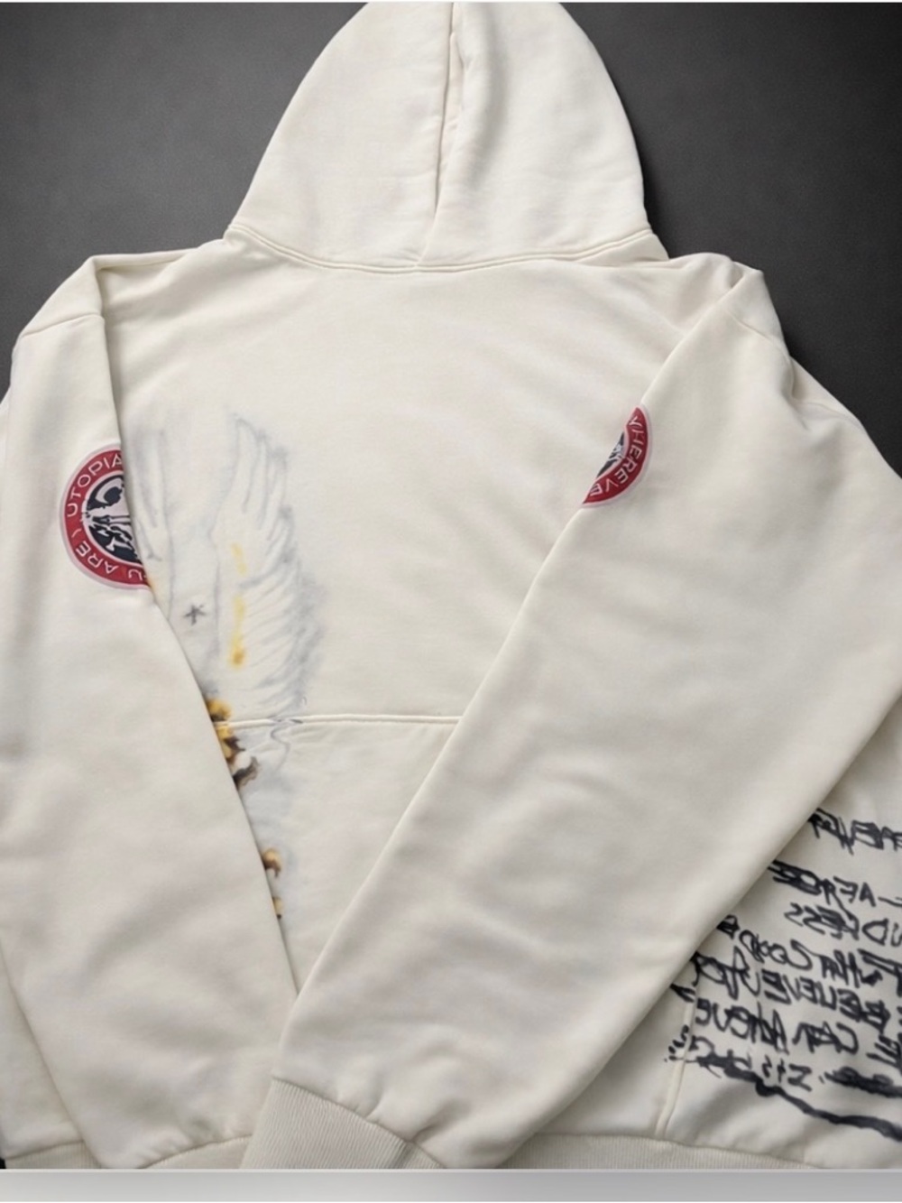 Travis  Scott vory Graphic Hoodie with Wing & Script AstroWorld